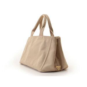 Prada Bag Tote Beige Canapa Tan Canvas